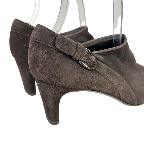 STUART WEITZMAN Chocolate Brown Genuine Leather Suede High Heels Shoes 9.5 W - Picture 5 of 16